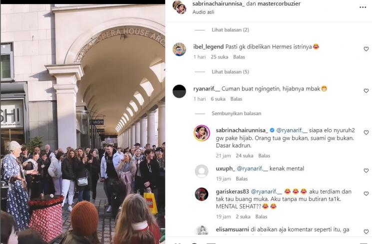 Sabrina Chairunnisa dapat komentar tentang hijab [Instagram/sabrinachairunnisa_]