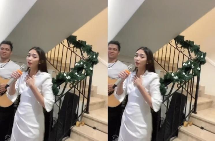 Momen Ririn Dwi Ariyanti Temani Ijonk di Acara Natal (instagram/@bennysimanjuntak_)