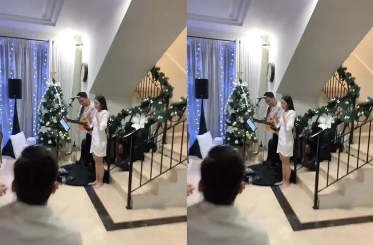 Momen Ririn Dwi Ariyanti Temani Ijonk di Acara Natal (instagram/@bennysimanjuntak_)