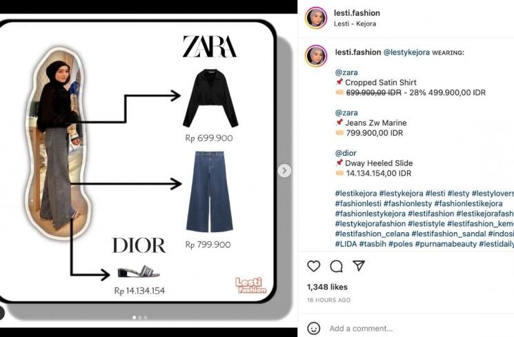 Outfit Lesti Kejora di Arisan Mamayu [Instagram/lesti.fashion]