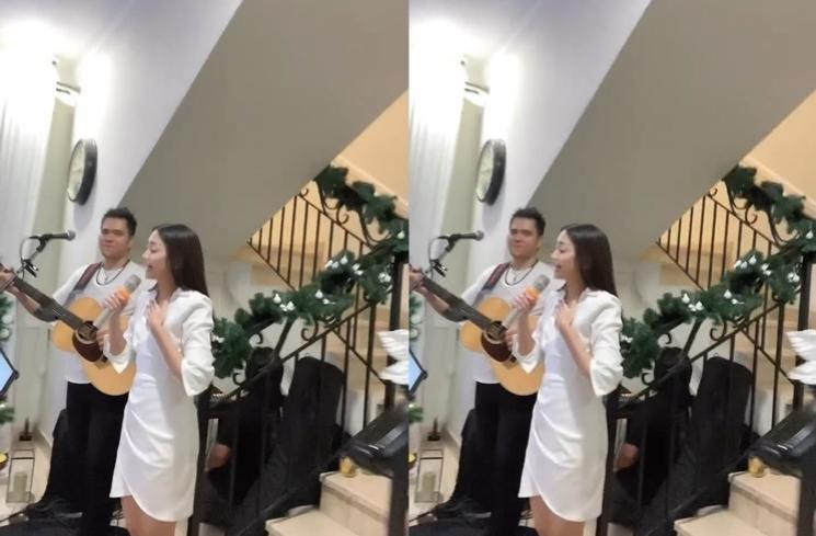 Momen Ririn Dwi Ariyanti Temani Ijonk di Acara Natal (instagram/@bennysimanjuntak_)