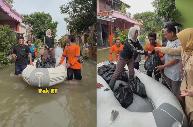 Momen Chacha Frederica Blusukan ke Daerah Banjir (instagram/@chafrederica)