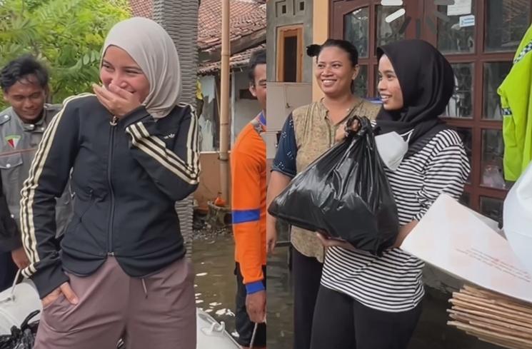 Momen Chacha Frederica Blusukan ke Daerah Banjir (instagram/@chafrederica)
