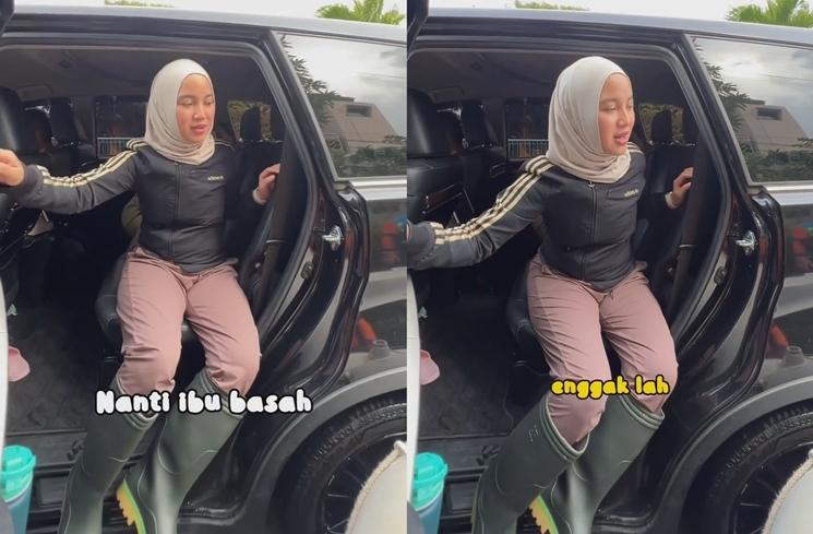 Momen Chacha Frederica Blusukan ke Daerah Banjir (instagram/@chafrederica)