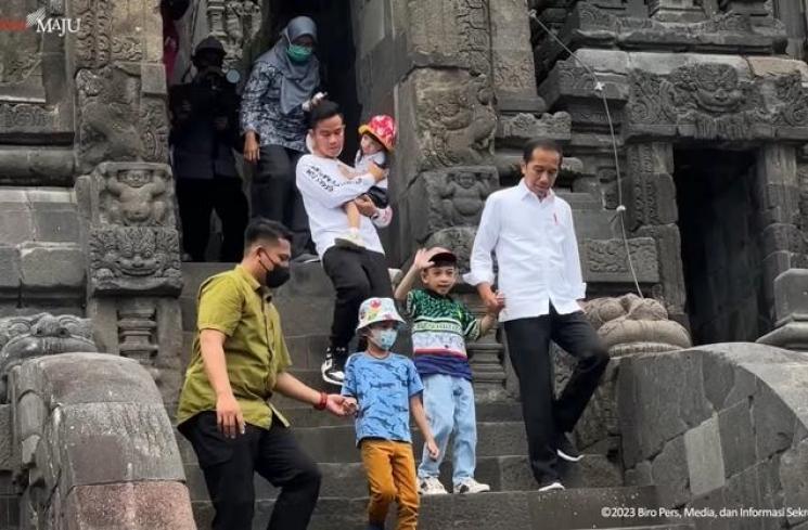Momen Presiden Jokowi Bawa Cucu Liburan ke Candi Prambanan (YouTube/Sekretariat Presiden)