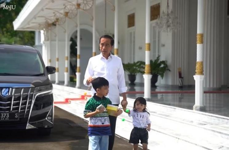 Momen Presiden Jokowi Bawa Cucu Liburan ke Candi Prambanan (YouTube/Sekretariat Presiden)