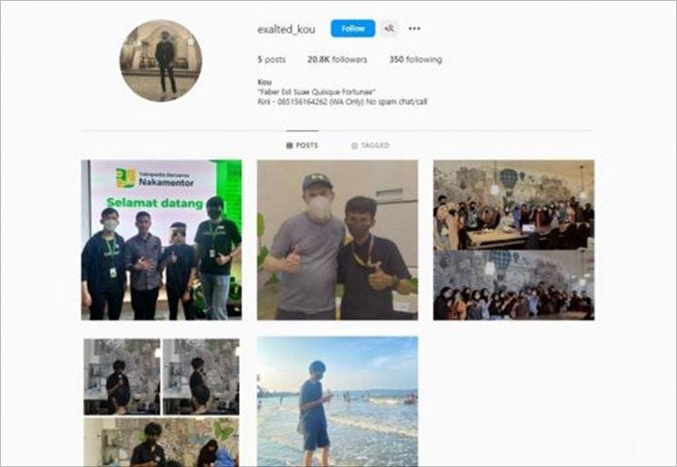 Akun Instagram Tiko. (Instagram/@exalted_kou)