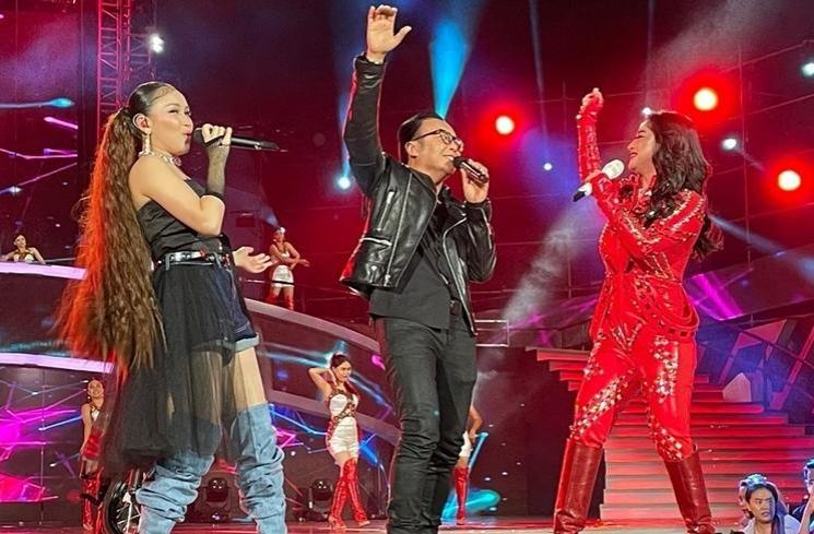 Potret Ayu Ting Ting dan Nagita Slavina di HUT Indosiar (Instagram/indosiar)