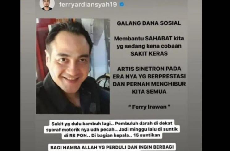 Ferry Irawan galang dana donasi (Instagram/@lambe_danu_official99)