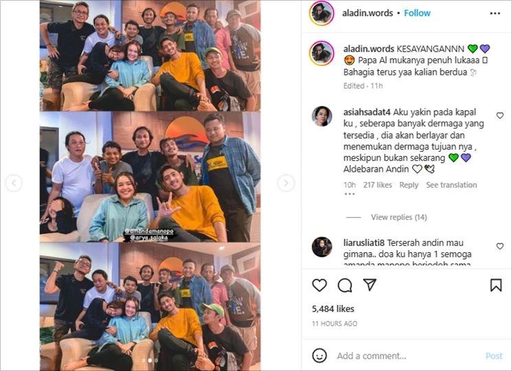 Potret Amanda Manopo bareng kru Ikatan Cinta. (Instagram/@aladin.words)