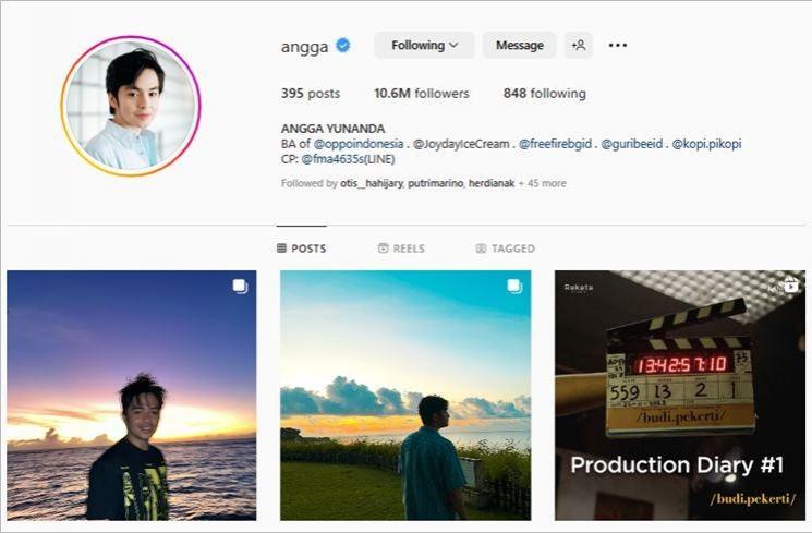 Angga Yunanda ganti username Instagram. (Instagram/@angga)
