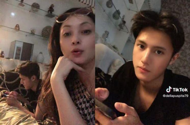 Della Puspita dan anak bujang, Ken Daisuke. (TikTok/@dellapuspita79)