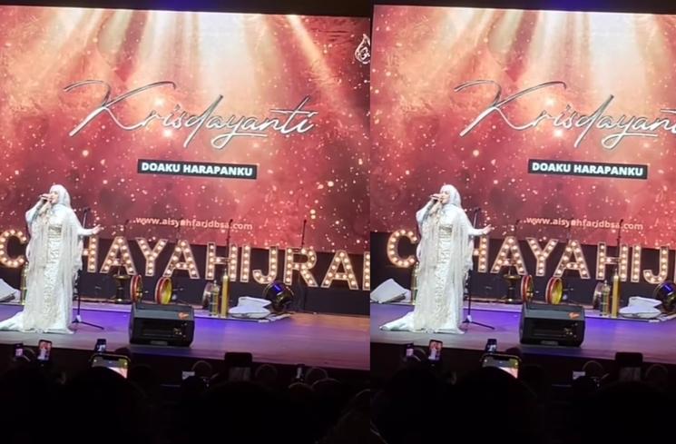 Potret Krisdayanti Berhijab saat Manggung (Instagram/@_ummi_pipik_)