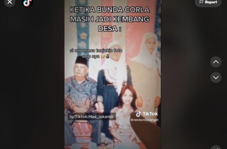 Wajah Bunda Corla saat Masih Umur 15 Tahun. (TikTok/randombwanget)