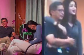 Detik-detik Rocky Gerung Terciduk Dirangkul Cewek Mirip Dewi Perssik di Konser Dewa 19