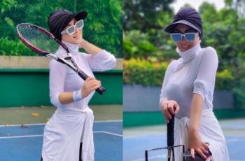 Syahrini Seksi Pakai Baju Ketat Menerawang Main Tenis, Auto Jadi Omongan di Lapangan