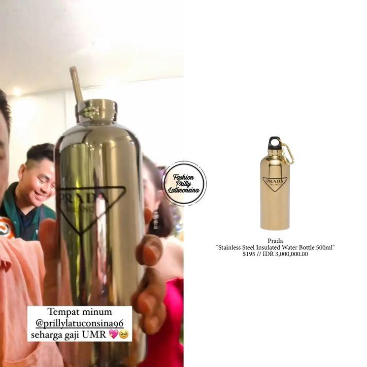 Prilly Latuconsina pakai botol minum Rp3 juta. (Instagram/@fashion.prillylatuconsinaa)