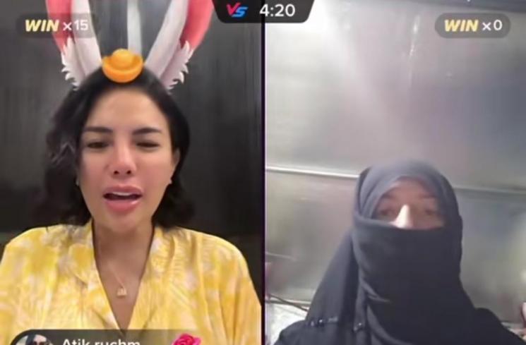 Nikita Mirzani live dengan orang random (TikTok/@surianysukardi10)