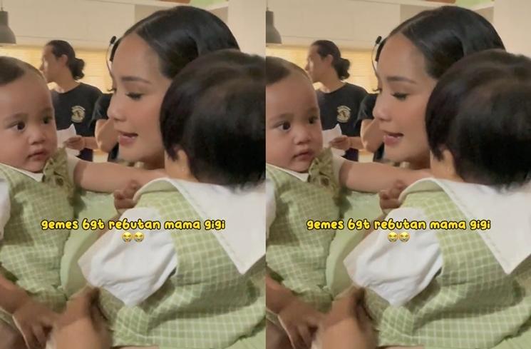 Potret Rayyanza dan Ameena Syuting Iklan (TikTok/@momuung.id)