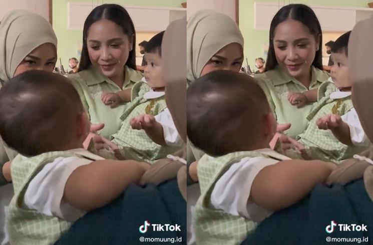 Potret Rayyanza dan Ameena Syuting Iklan (TikTok/@momuung.id)
