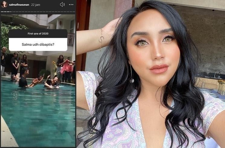 Potret Artis Saat di Baptis(Instagram/@salmafinasunan) 