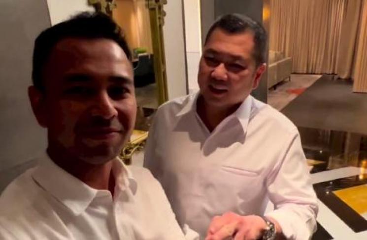Momen Akrab Raffi Ahmad dan Hary Tanoesoedibjo. (Instagram/raffinagita1717) 