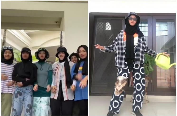 netizen tiru outfit Lenggogeni Faruk (TikTok/@intansutika)