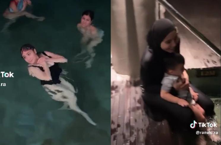 Nagita Slavina dan Zaskia Sungkar Renang Direkam Raffi Ahmad. (TikTok)