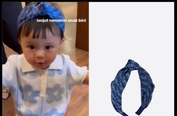 Baby Ameena Pakai Bando Harga Rp 5,2 Juta. (Instagram/ fashion_aureliehermansyah_atta)