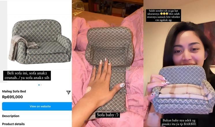 Rachel Vennya salah beli sofa online. (Instagram/@rachelvennya)