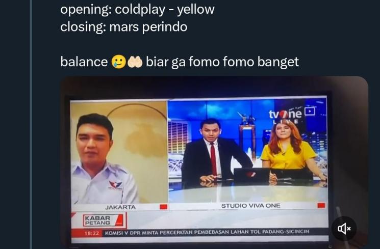 Momen Kocak Aldi Taher Saat Wawancara di TV (twitter/vaneeaye) 