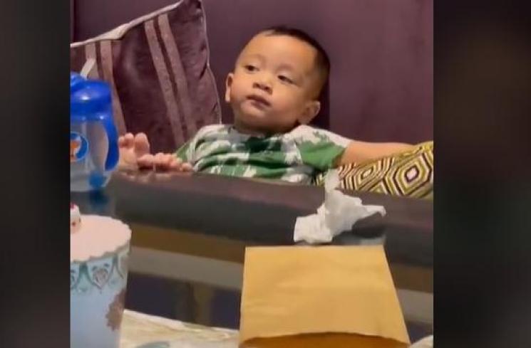 Momen Rayyanza Ngobrol Pakai Bahasa Sunda dengan Nicky Astria. (TikTok/rieta_amilia)