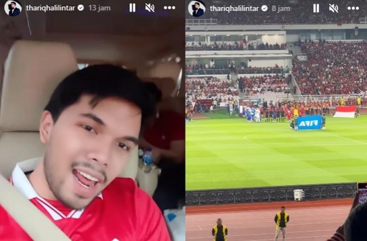 Artis Nonton Langsung Indonesia vs Argentina (Instagram/@thariqhalilintar)