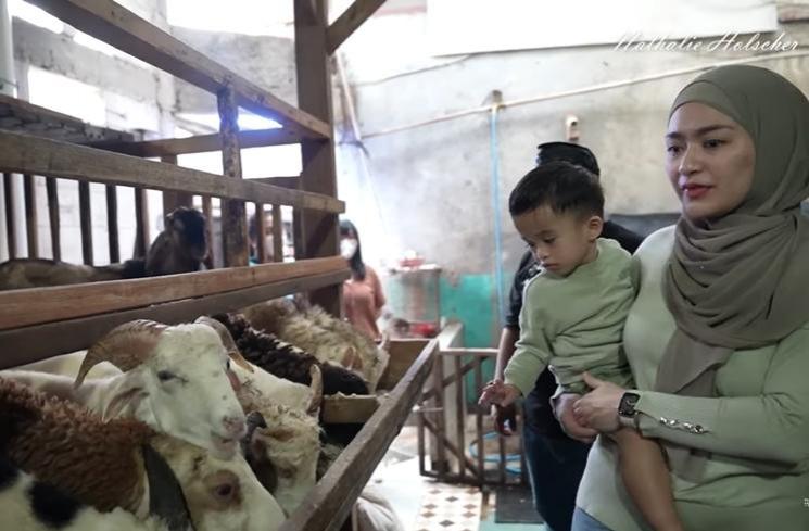 Momen Nathalie Holscher ajak kambing kurban naik Alphard (YouTube/NATHALIE HOLSCHER)