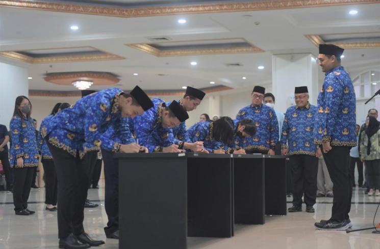 Potret Anthony Ginting, Jonathan Christie, dan Atlet Badminton Diangkat Jadi PNS. (Instagram/@badmintan.ina)
