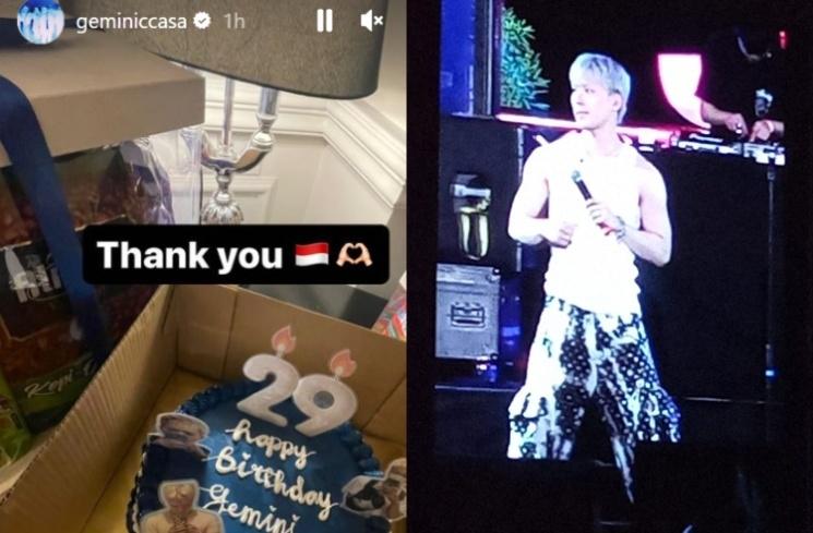 Gemini dapat kejutan ulang tahun (Kolase Instagram/Istimewa)