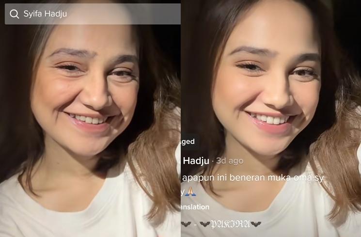 Artis Ikut Pakai Tren Aged di TikTok (tiktok/@syifahadjuuuuuuu)