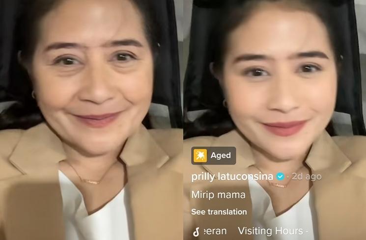 Artis Ikut Pakai Tren Aged di TikTok (tiktok/@prillylatuconsina15)