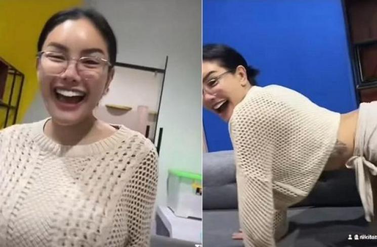 Nikita Mirzani asyik goyang TikTok. (TikTok @nikitamirzanimawardi17)
