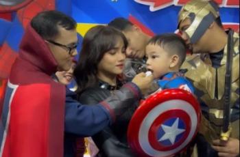10 Potret Ulang Tahun Gala Sky ke-3, Seru Bertema Superhero