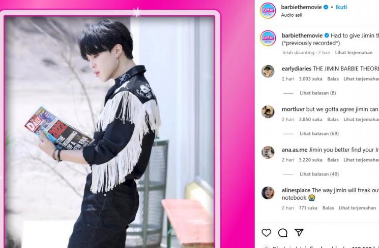 Busana Jimin BTS mirip Ken di Film Barbie (instagram)