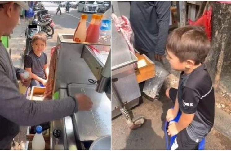 Momen El Barack jajan telur gulung. (TikTok/ inijedar)