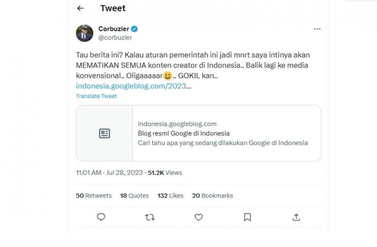 Cuitan Deddy Corbuzier (Twitter)