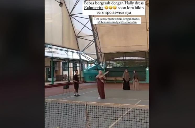 Potret Outfit Natasha Rizki Main Tenis (Instagram/@natasharizkynew)