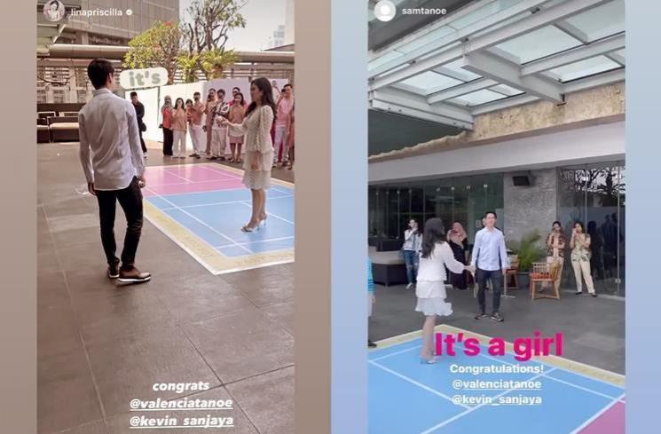 Gender reveal Kevin Sanjaya dan Valencia Tanoe. (Instagram/@kevin_sanjaya)