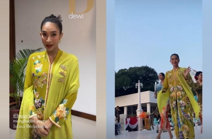 Gaya artis di acara Istana Berkebaya (Instagram/@happysalma)