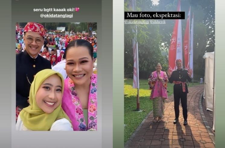 Gaya artis di acara Istana Berkebaya (Instagram/@okidatanglagi)