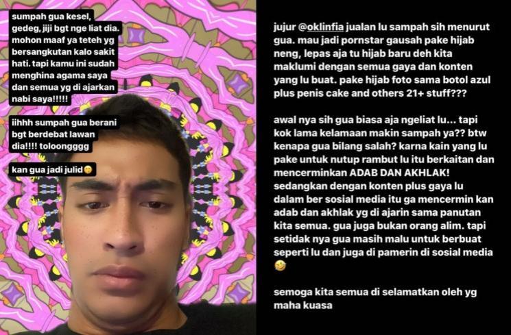 Abidzar Al Ghifari Murka Gegara Kelakuan Oklin Fia. (Instagram/abidzar73 )