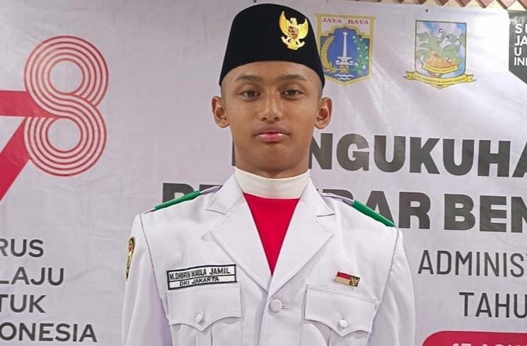 Potret Dhofin Anak Ibnu Jamil Jadi Paskibra Jaksel (instagram/mayamaula9)
