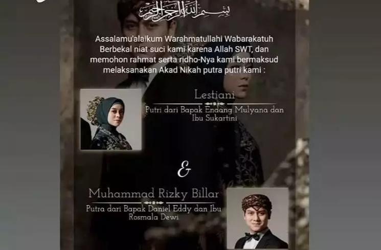 Potret Undangan Pernikahan Penyanyi Dangdut (Instagram/lestybillarr.offc)